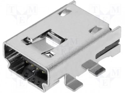 Гнездо ESB33100000Z Конектор:мини USB A; гнездо; PIN:4; хоризонтално; SMD Гнезда мини USB
